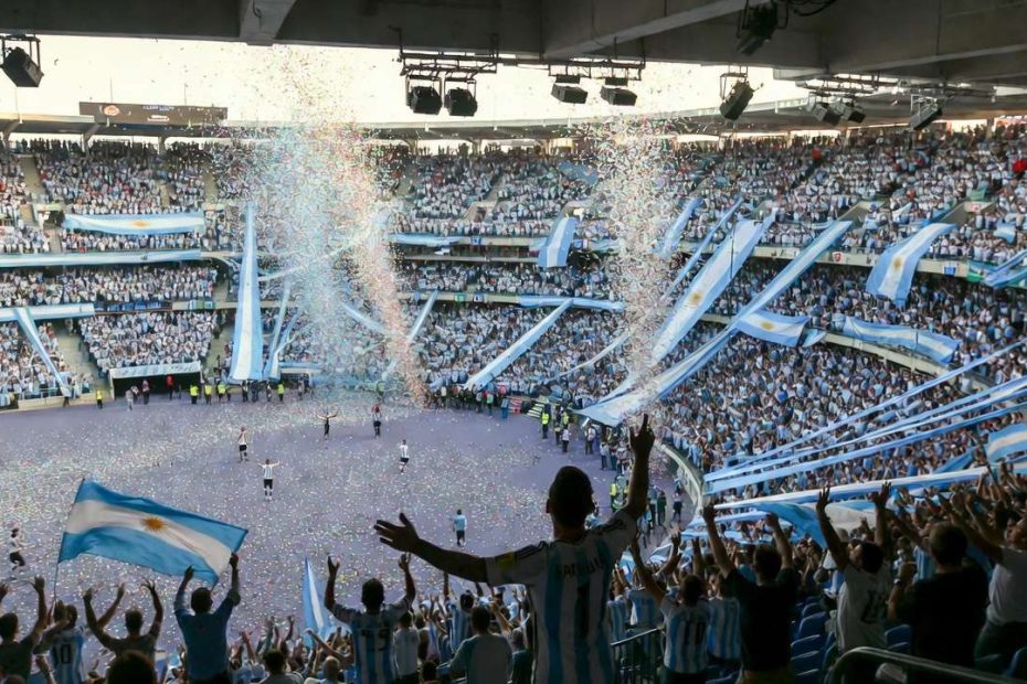 Célébration de Messi au stade
