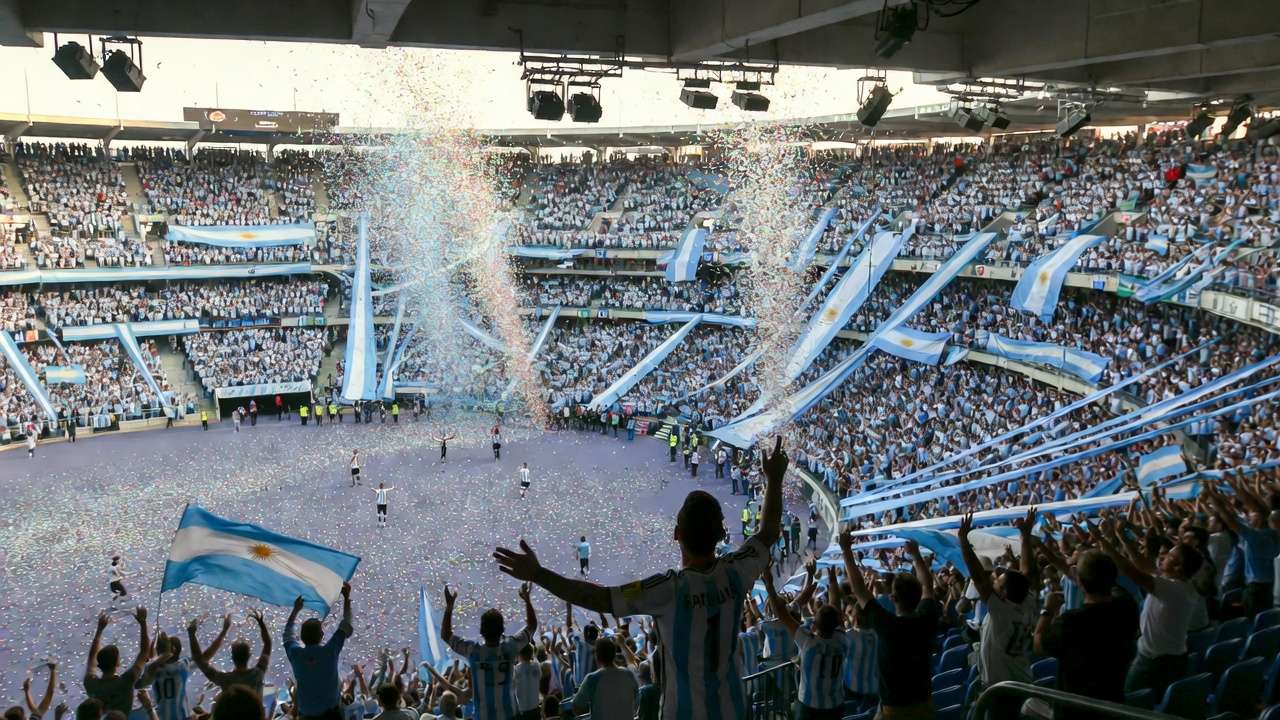 Célébration de Messi au stade